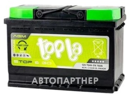 TOPLA AGM Stop&Go 12В 6ст 70 а/ч оп 114070